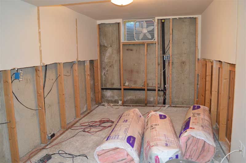 Eliminate stud wall and batt insulation