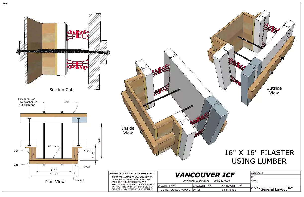 Nudura 16x16 Lumber Pilaster